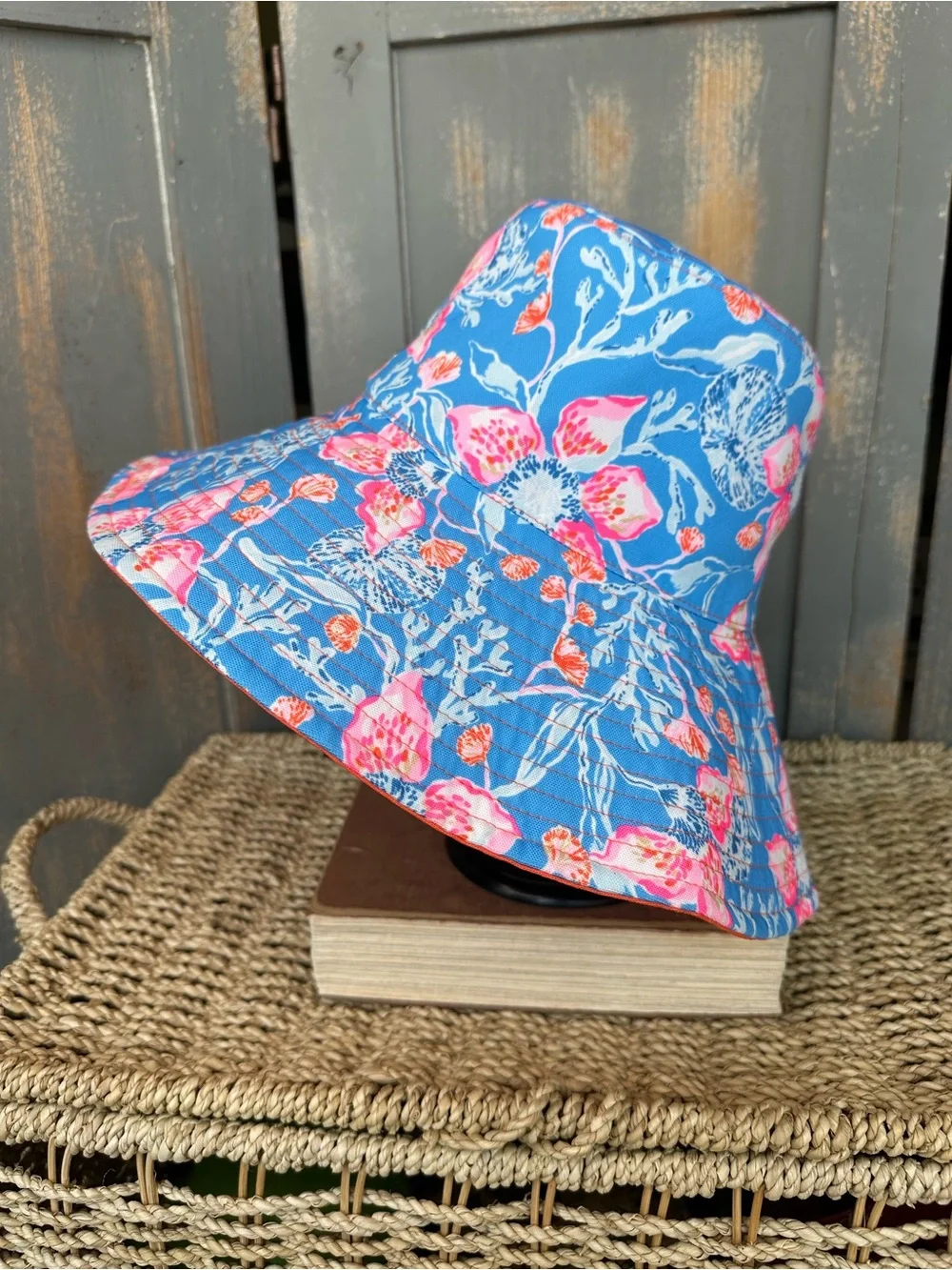 Lilly Pulitzer Reversible Canvas UPF 50+ Sun Hat GWP Bahamian Rhapsody NWOT